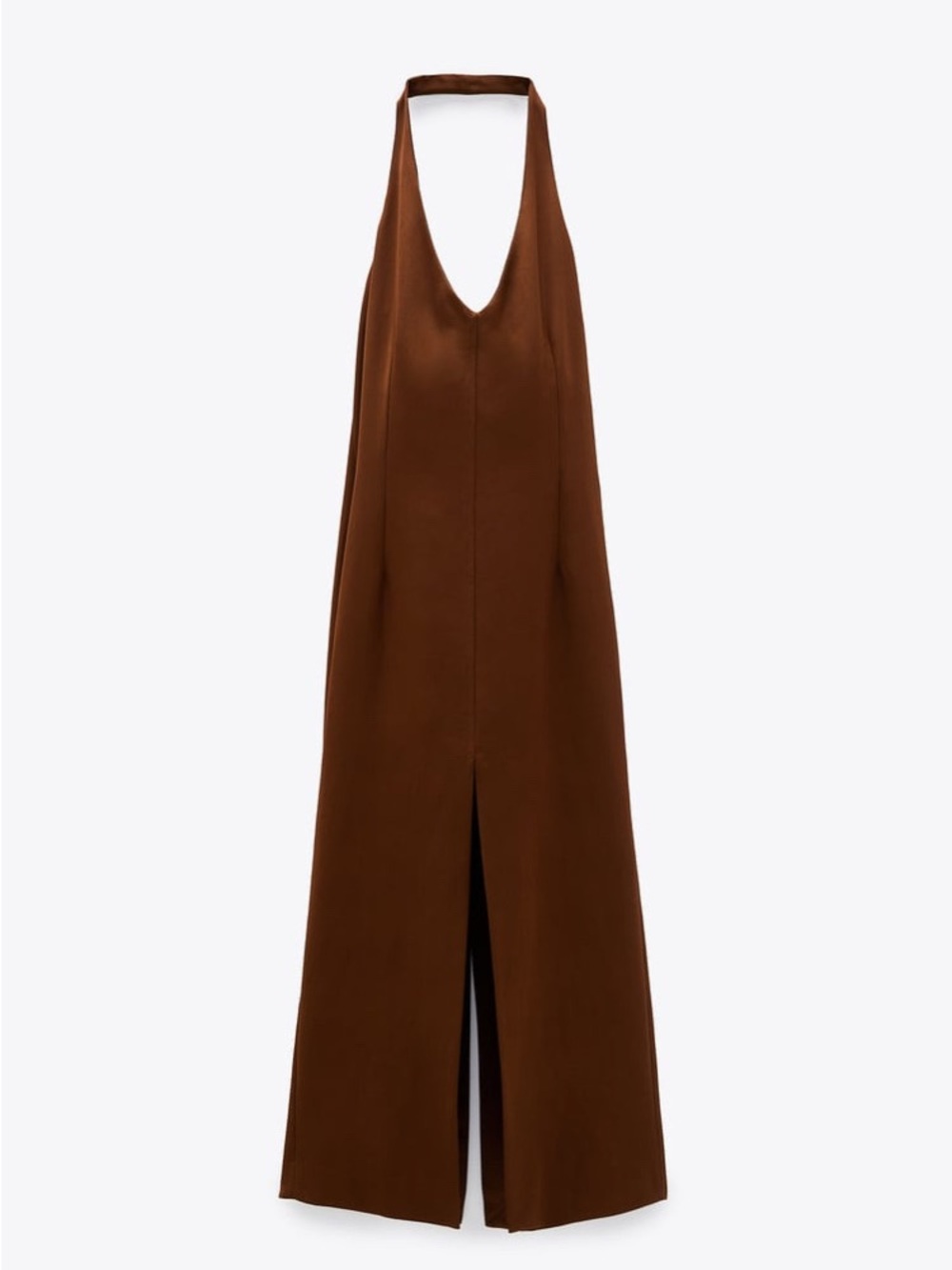 Zara Women Halter Maxi Dress with middle Slit